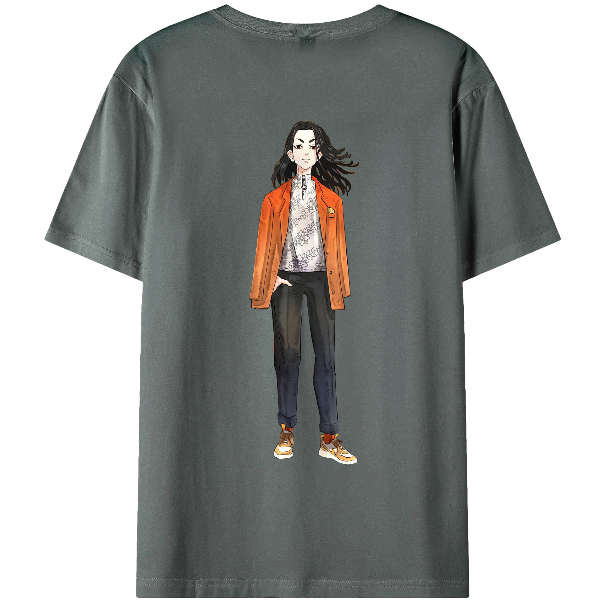 （画像用） 東京リベンジャーズ Tokyo Revengers 綿100％ メンズ半袖Tシャツ（バックプリント） 通気性